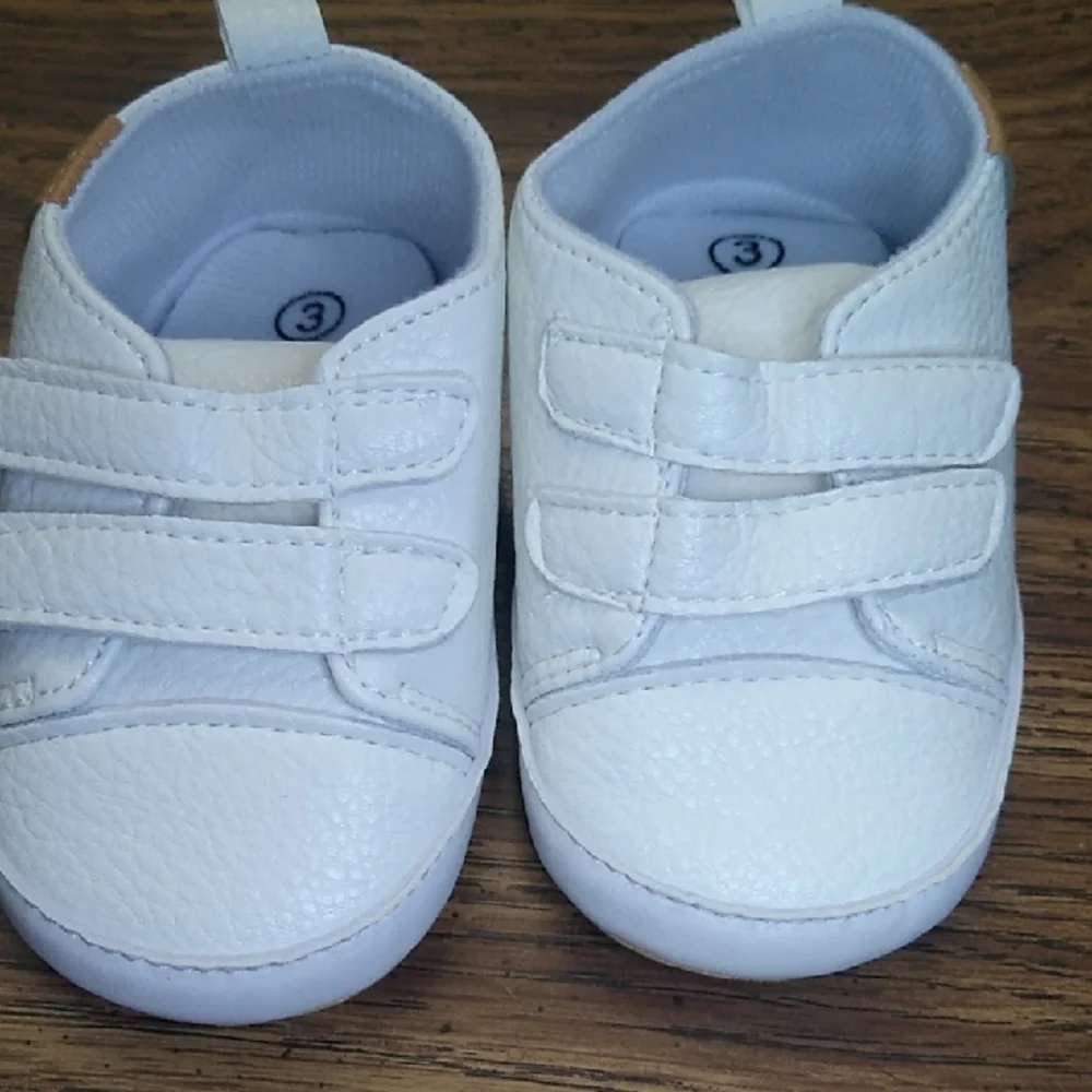 White Kids Shoes with Velcro Straps